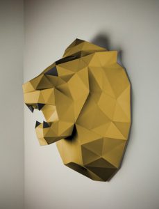 Lion Papercraft gold black