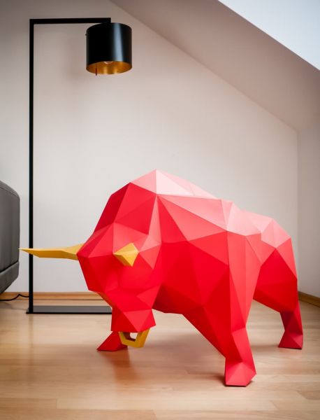 3d low poly stier papertrophy paperanimal folding