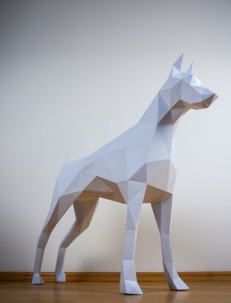 Doberman papertrophy paper animal dog