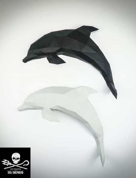 Papertrophy X Sea Shepherd Delfin grau - schwarz SET OF 2