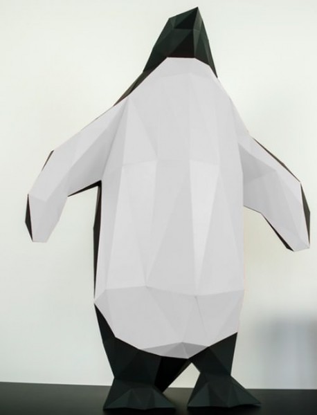 Papier Pinguin, Papercraft, Bastelbogen, Papertrophy