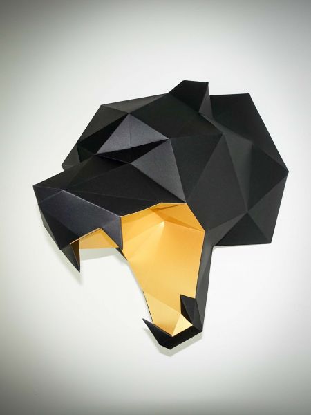 papier lowpoly bär