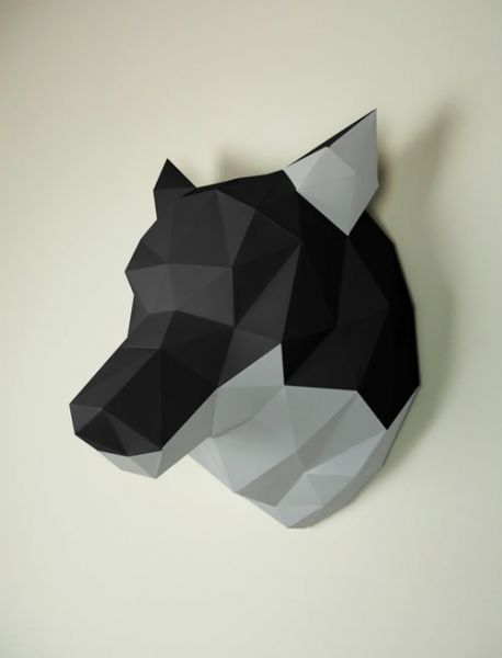 Papier Wolf Papercraft, Bastelbogen, Papertrophy, Paperwolf