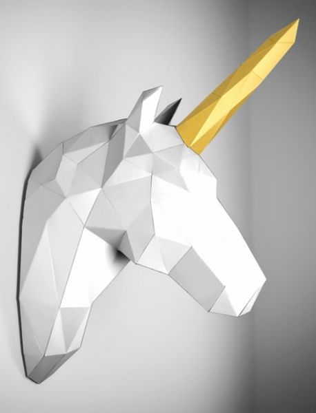 Papier Einhorn Papercraft Bastelbogen Papertrophy