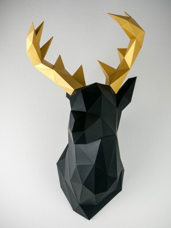 Deer, Wall decoration, paper animal | Papertrophy