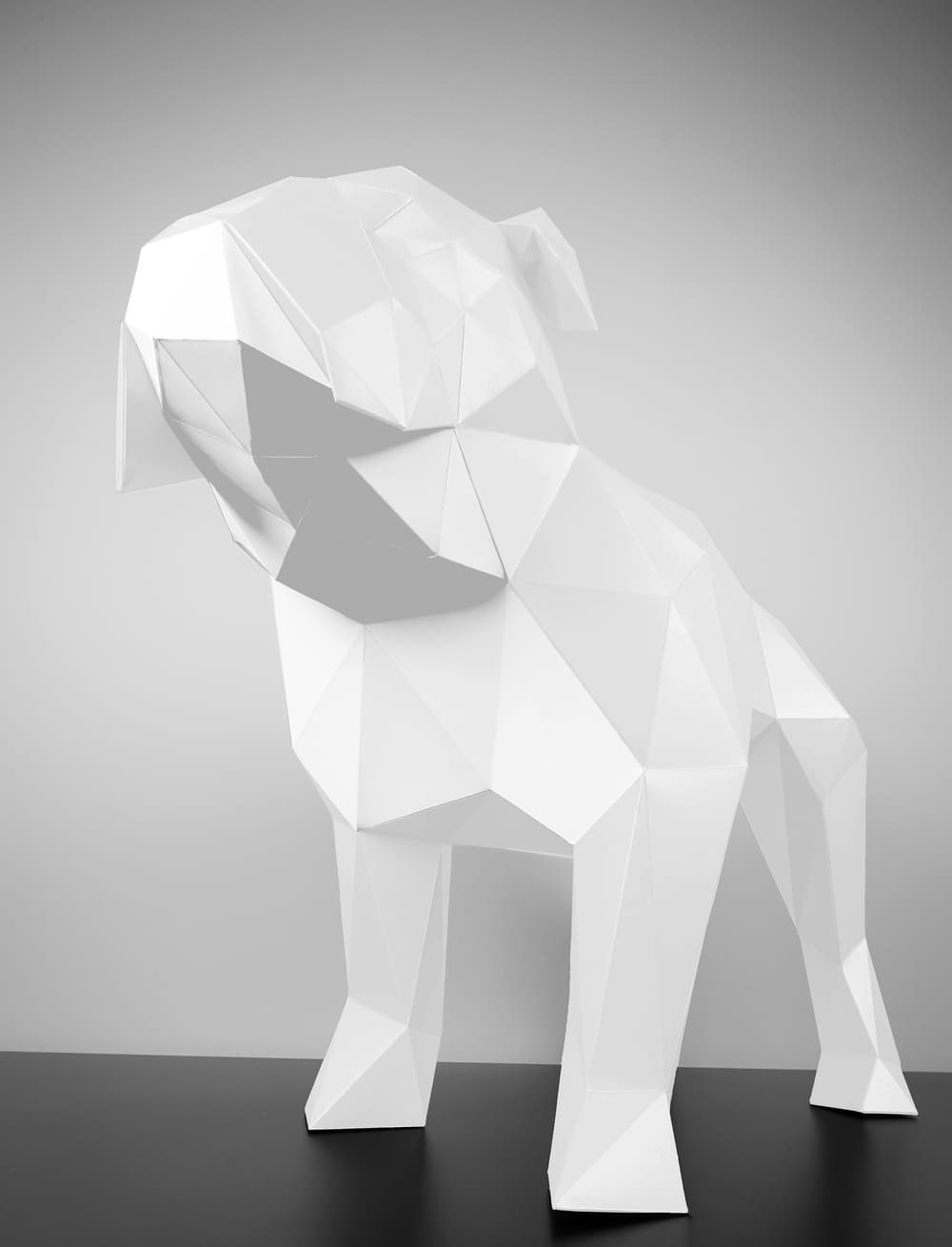 Bulldog, paper animal, low poly, | Papertrophy UK