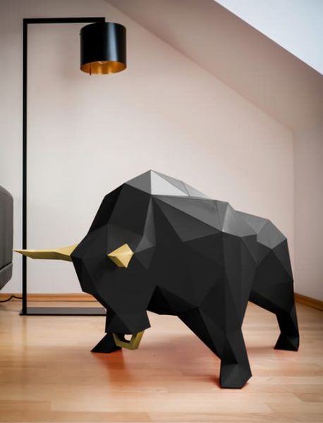 3d low poly stier papertrophy